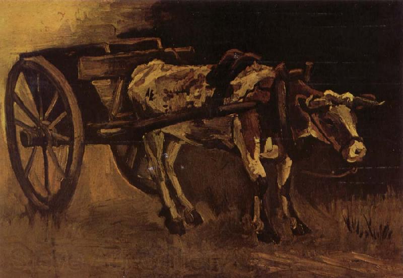 Vincent Van Gogh Cart With red and White Ox (nn04) Norge oil painting art